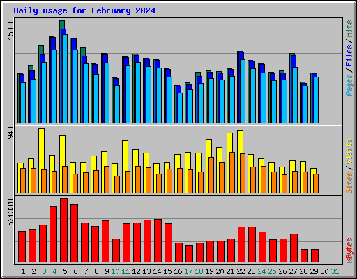 Daily usage for February 2024