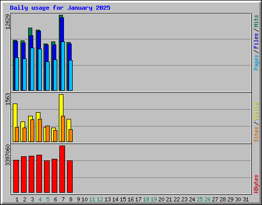 Daily usage for January 2025