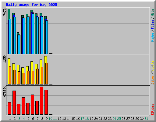 Daily usage for May 2025
