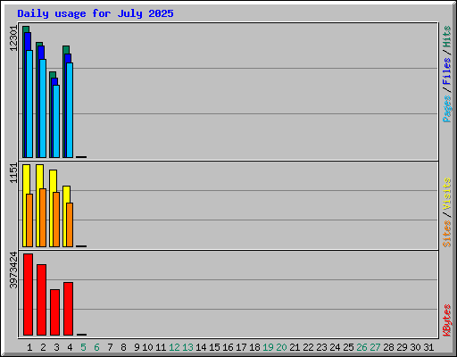 Daily usage for July 2025
