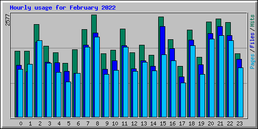 Hourly usage for February 2022