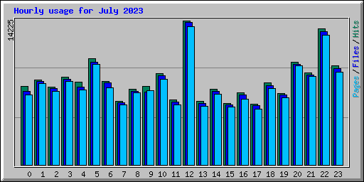 Hourly usage for July 2023