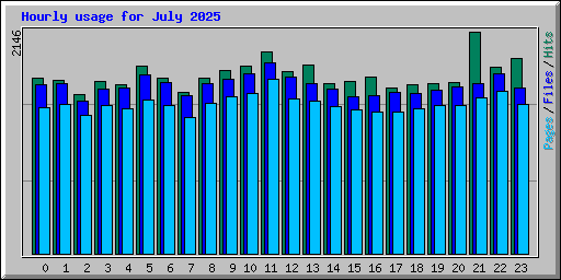 Hourly usage for July 2025