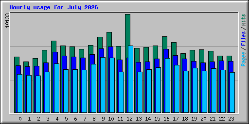 Hourly usage for July 2026